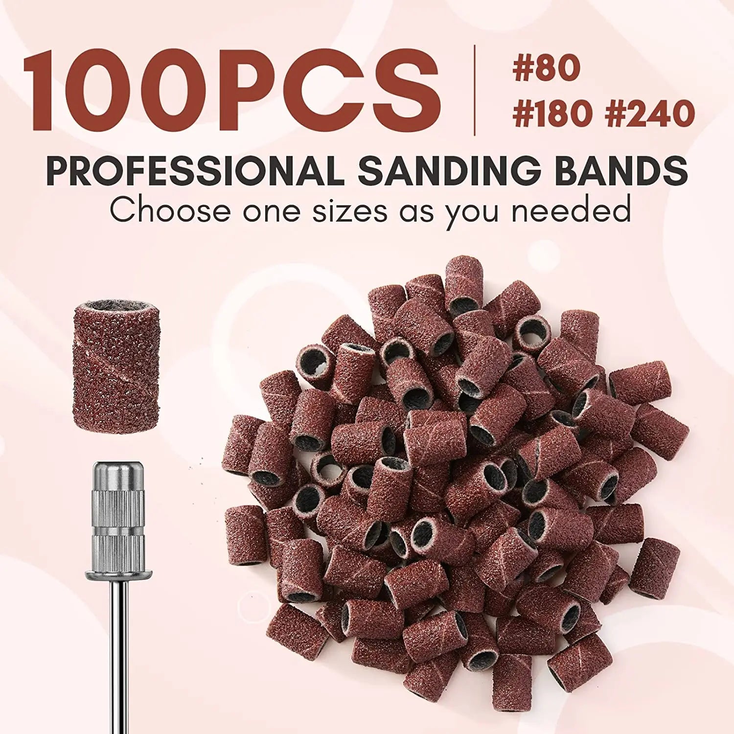 Red Sanding Bands For Nail Drill 80&