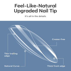 Fake Nail Tips Coffin Clear Natural Gel Tips Full Cover False Acrylic Stiletto Ballerina Press on Nails XL M Size