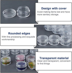 12PCS 3g Empty Clear Plastic Sample Containers with Lids Cosmetic Pot Jars Small  Containers for Lip Balms, Lotion, Powder