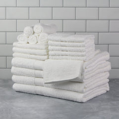 18-Piece  of Bath Towel Set Collection, White,Grey,Blue and Black