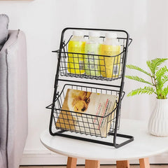 Estante organizador de cocina de doble capa, soporte para condimentos, verduras y frutas, montaje de baño, soporte extraíble para cosméticos, estante de almacenamiento