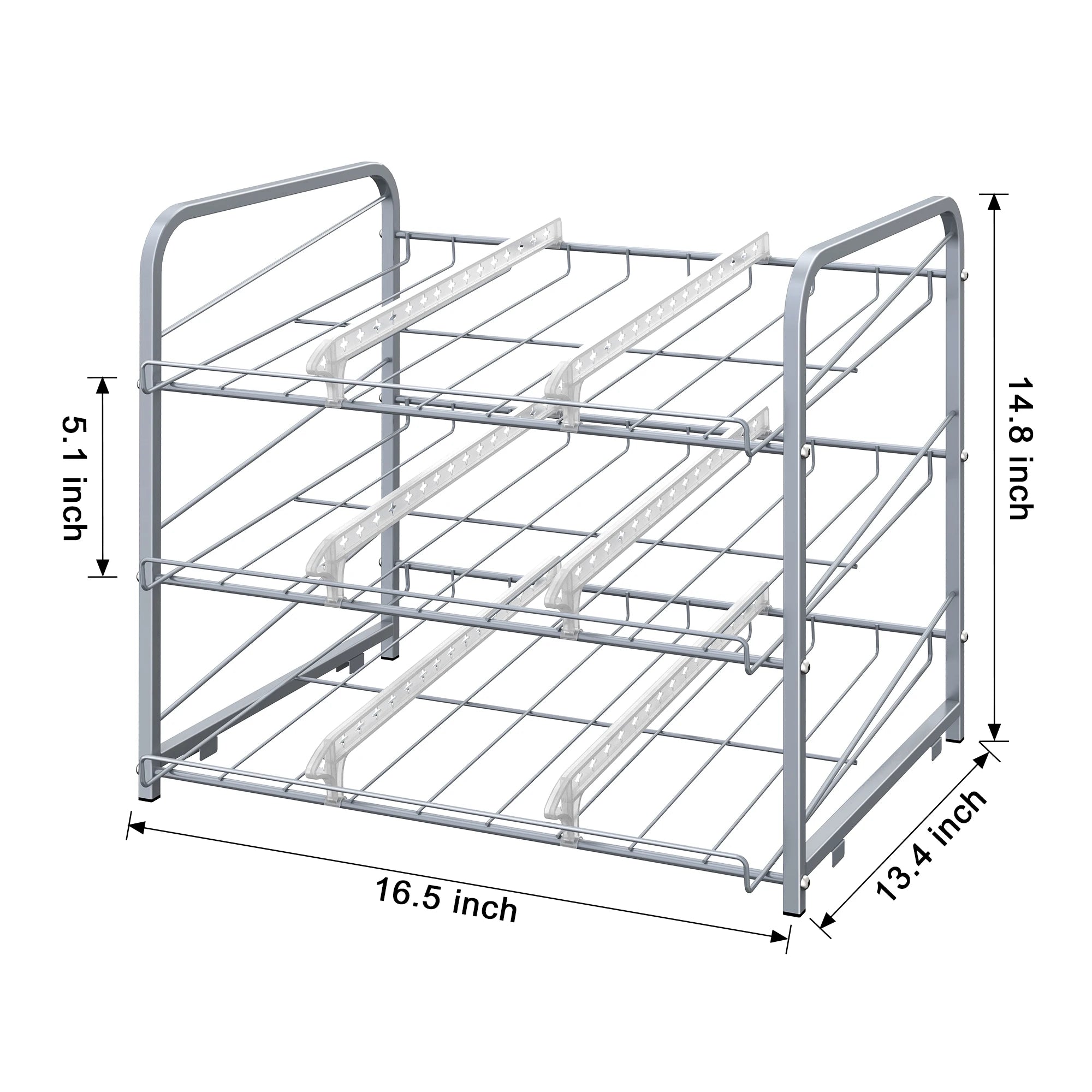 Soporte para estante de comida, organizador de despensa de cocina, hasta 72 latas, 2 uds.