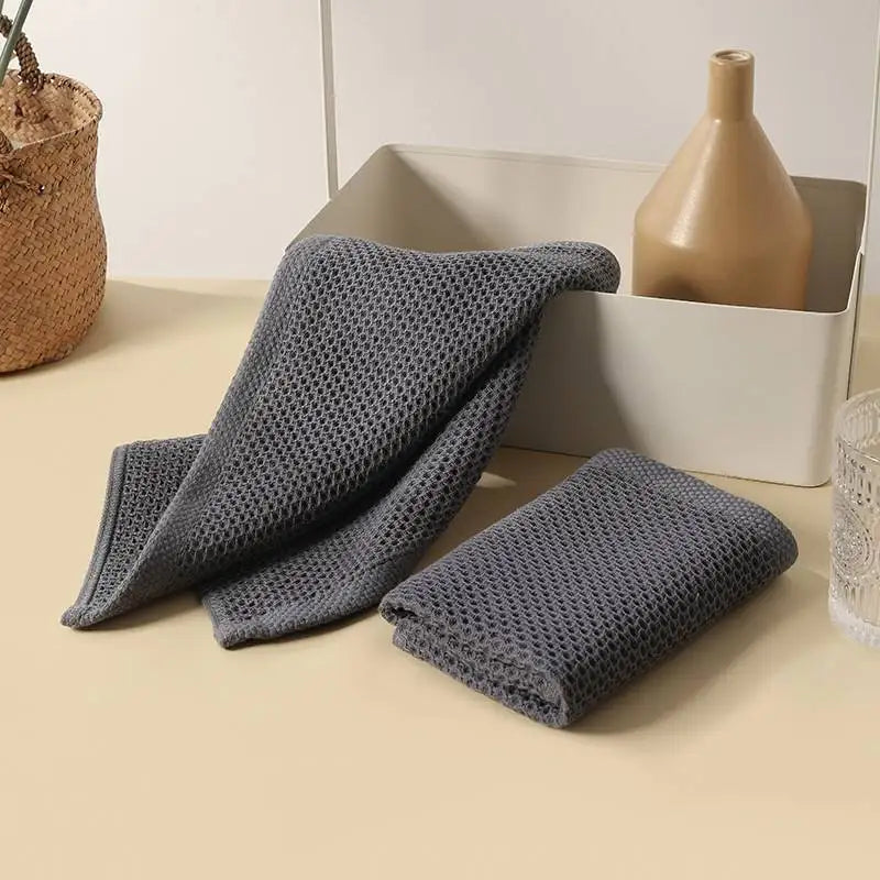 6PCS No Trace Honeycomb Absorbent Dish Tableware Kitchen Rag Towel Glass Cleaning Cleaning Tool Towel