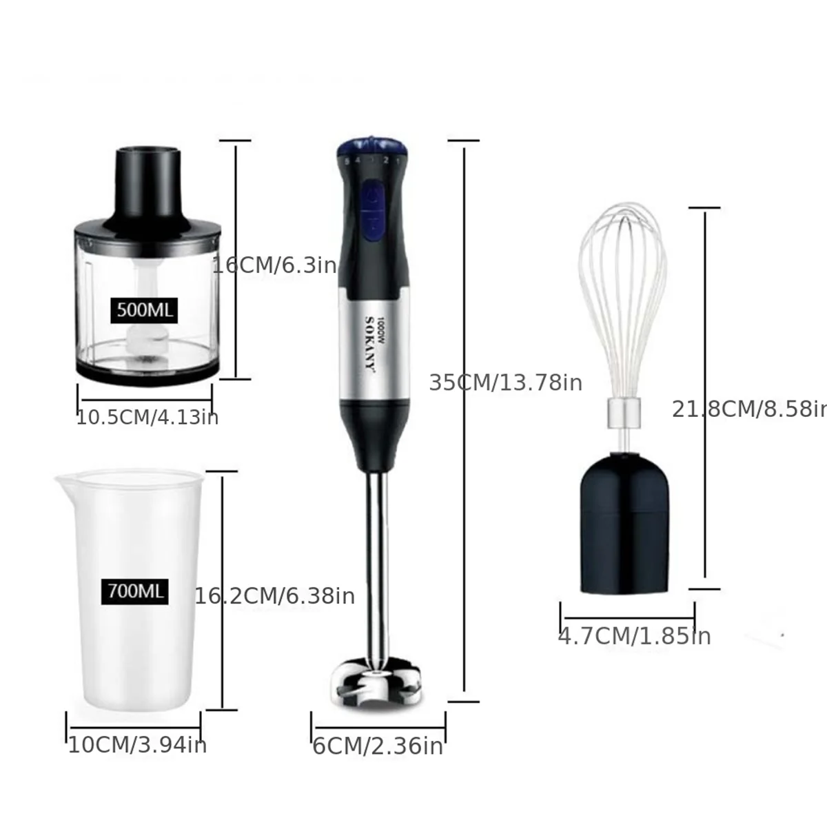 4-In-1 Handheld Blender Set,Including Multi-Function Stick