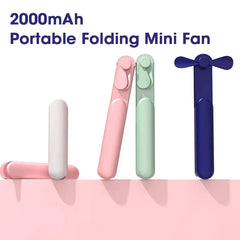 Handheld Fan 3 IN 1 Mini Hand Fan Portable USB Rechargeable Small Pocket Fan Battery Operated Fan with Power Bank