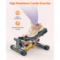 Mini Steppers for Exercise, Stair Stepper with Resistance Bands, Hydraulic Fitness Stepper with LCD Monitor, free shipping