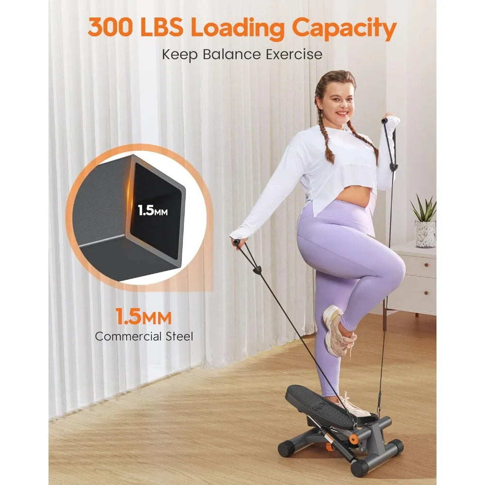 Pasos para hacer ejercicio, escalera con bandas de resistencia, mini paso a paso con capacidad de carga de 300 libras