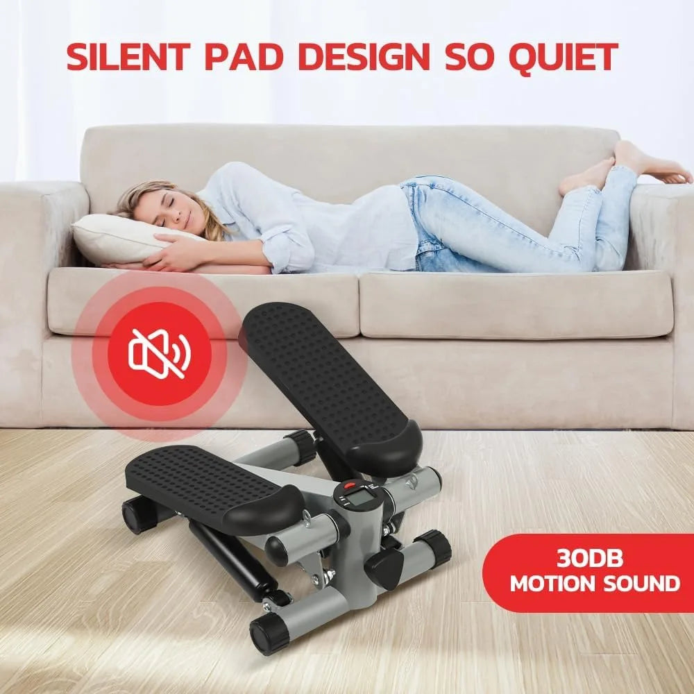 Mini máquina de ejercicio paso a paso, escalera paso a paso con banda de resistencia, Fitness para uso doméstico, ahorro de espacio, monitor LCD automático