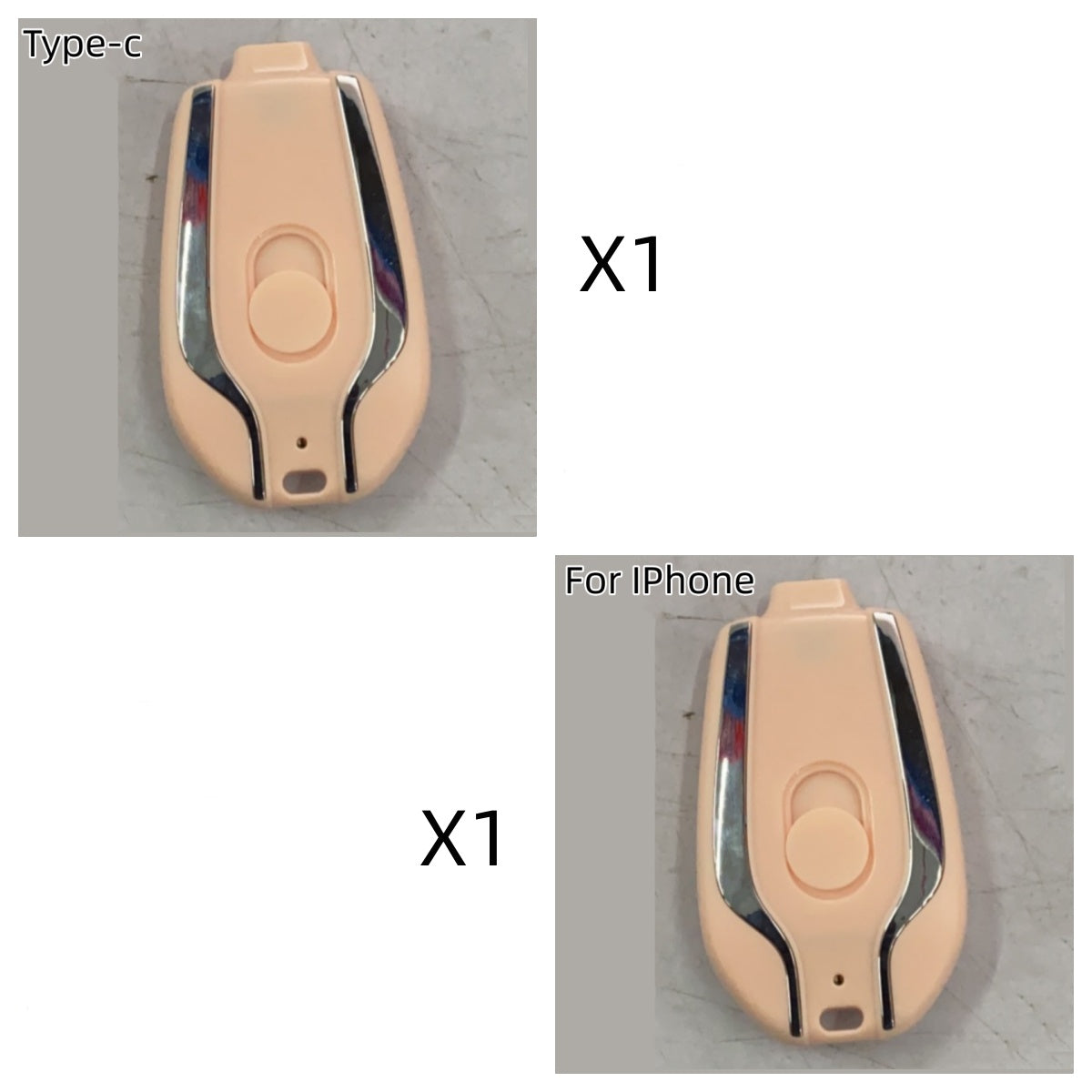 Mini cargador de llavero de emergencia de 1500 mAh con tipo C