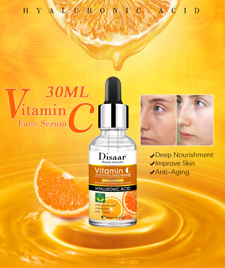 Suero facial blanqueador con vitamina C y ácido hialurónico