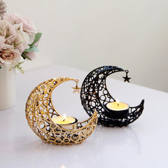 Modern Crescent Moon Metal Candle Holder