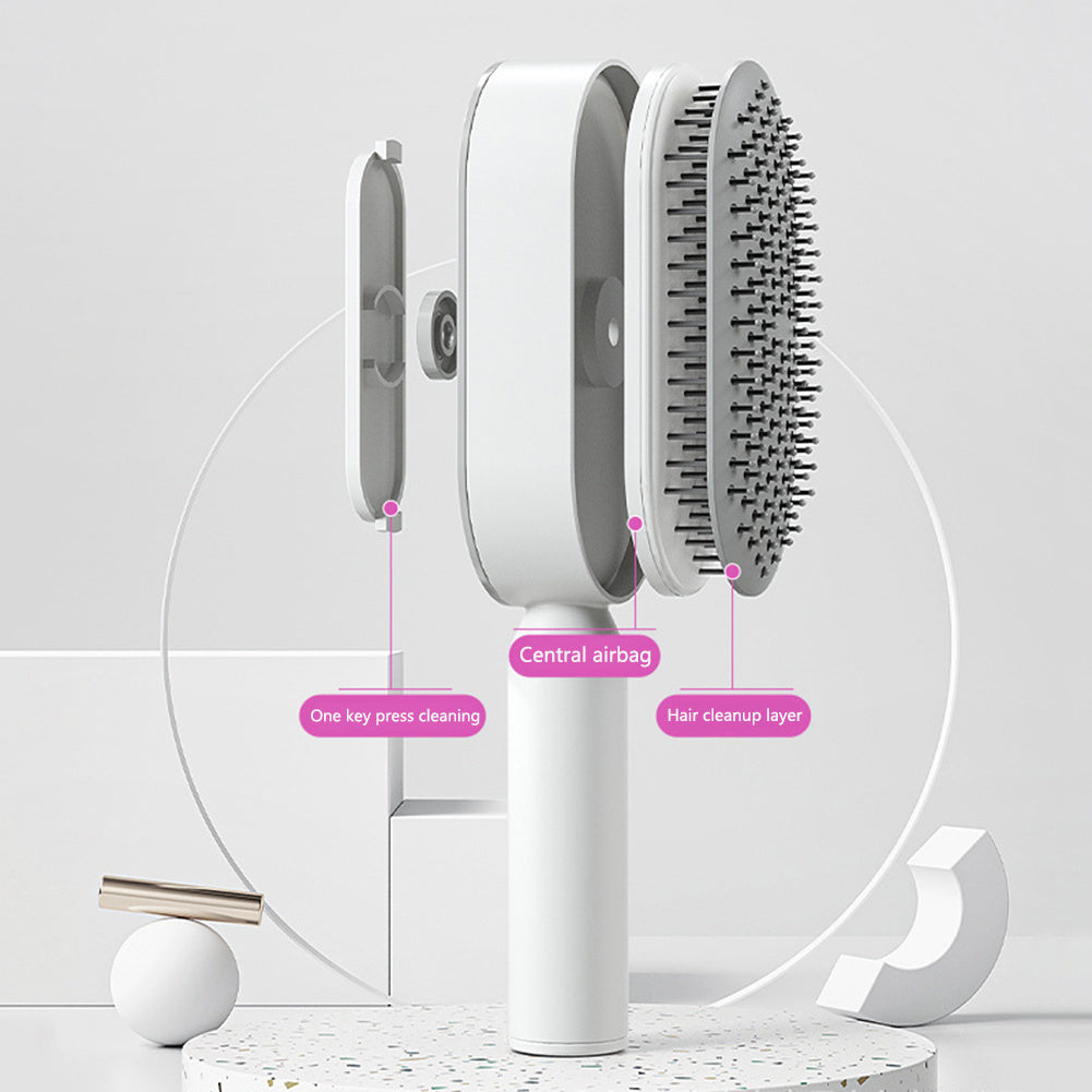 One-Click Clean Hair Brush Anti-Static & Gentle on Scalp - Massage Comb for Healthy Hair Growth