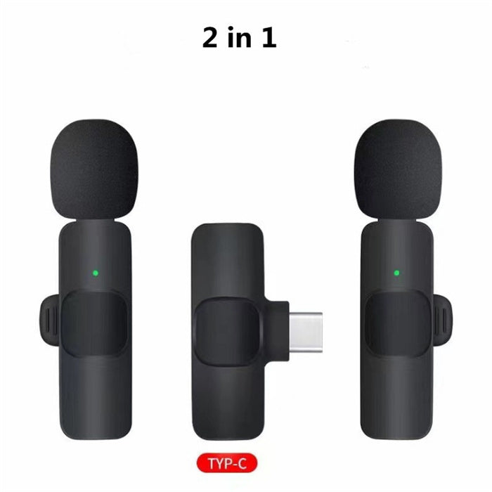 Wireless Lavalier Microphone Set for Video Recording and Live Streaming